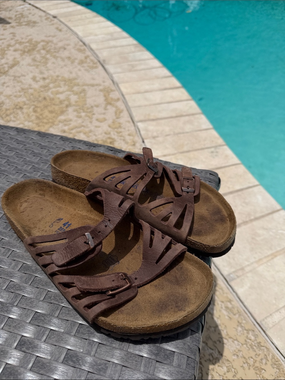 Birkenstock Granada Brown Suede Sandal Slides 41 W10 - Picture 2 of 6